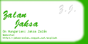 zalan jaksa business card